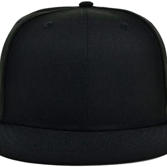 12 Hat Lot Black 5 Panel Snap Back Hats